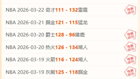 近5场NBA赛事专家精准推荐，连胜分析